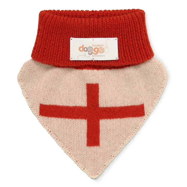 Bandana pour chien Saint George Angleterre, élastique, 100 % laine mongole pour la vente par Everest Pet Supply & Gifts