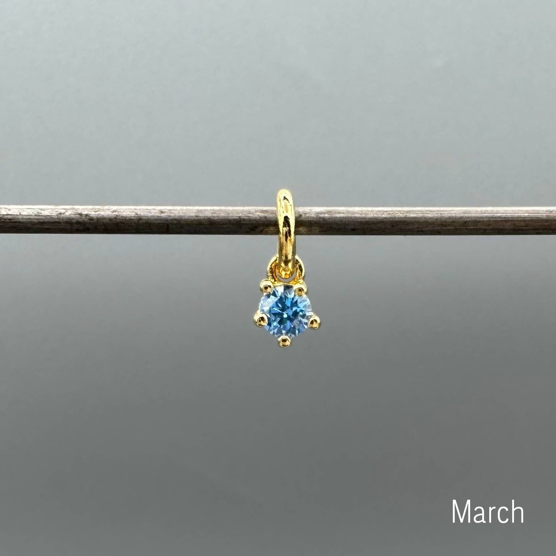 Something Silver - Vente Breloques/médailles personnalisées - Charms Mini Ronds en Or avec Pierre de Naissance2