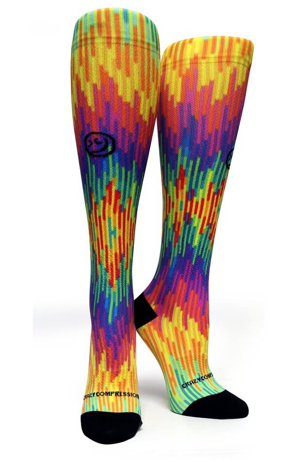 Crazy Compression - Wholesale Socks - Unisex - 360 Color Jam OTC Compression Socks (Standard & Extra Wide)