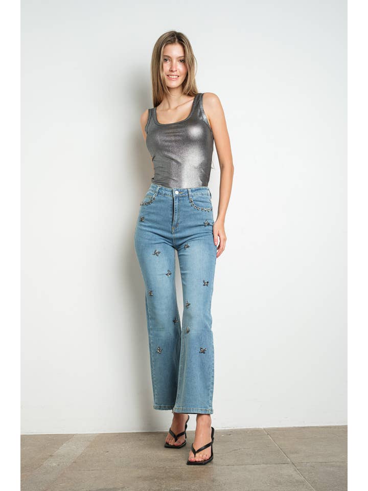 KIWI - Wholesale Jeans - Dames - KIWI IP3251 jeans met stretch en versieringen10