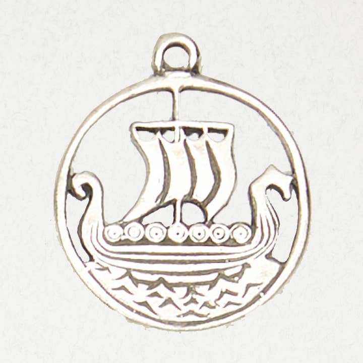 Norse tinvedhæng halskæde – vikingskib for engroshandel hos Nirvana LLC