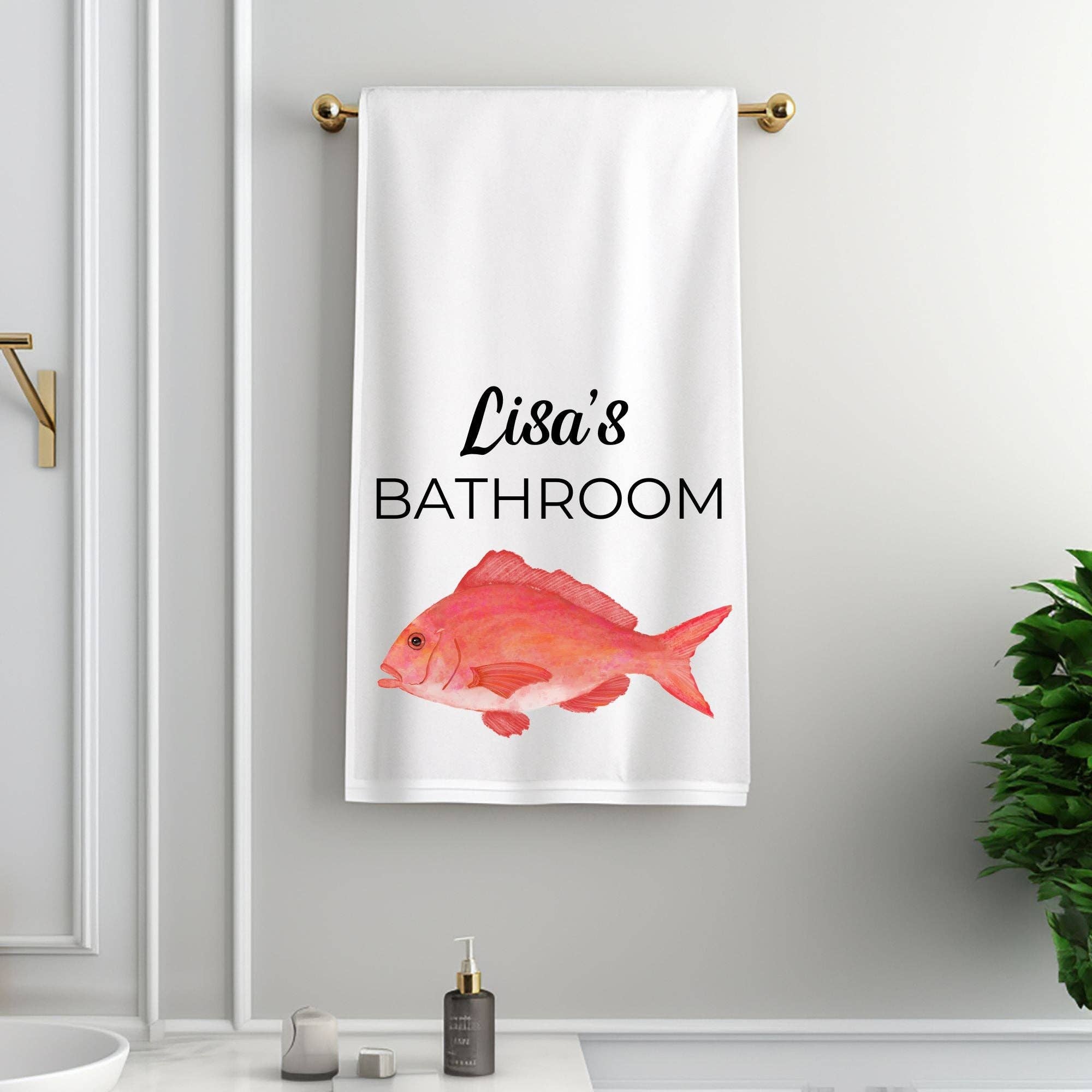 MerikaArt - Wholesale Hand Towel - Red Snapper Fish Bathroom Towel3