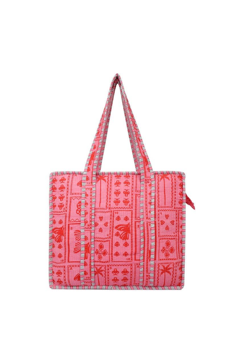 Hi Handmade - Wholesale Tote bag – Women's - Cotton Tote Bag With Zip - Pink Suits6