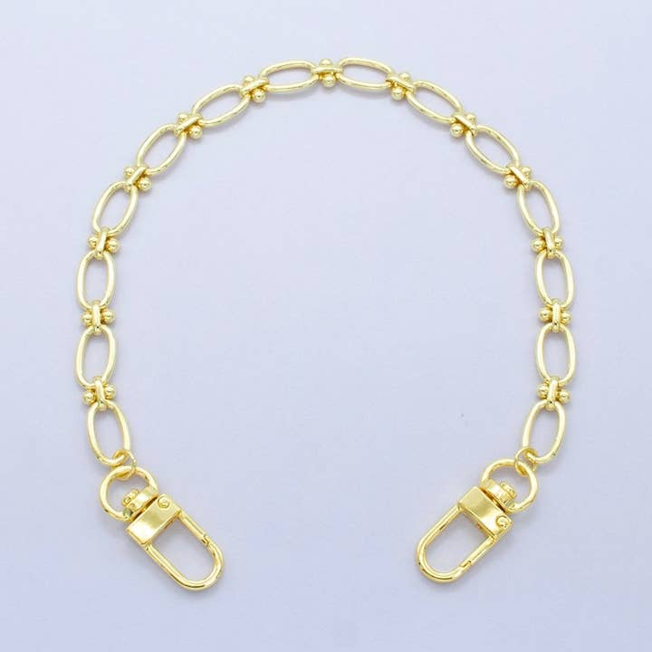 24K Gold Filled 12.5-Inch Oval Paperclip Link Chain Bag Purse Charm Swivel Keychain Findings | WA-2761 for wholesale by Aim Eternal