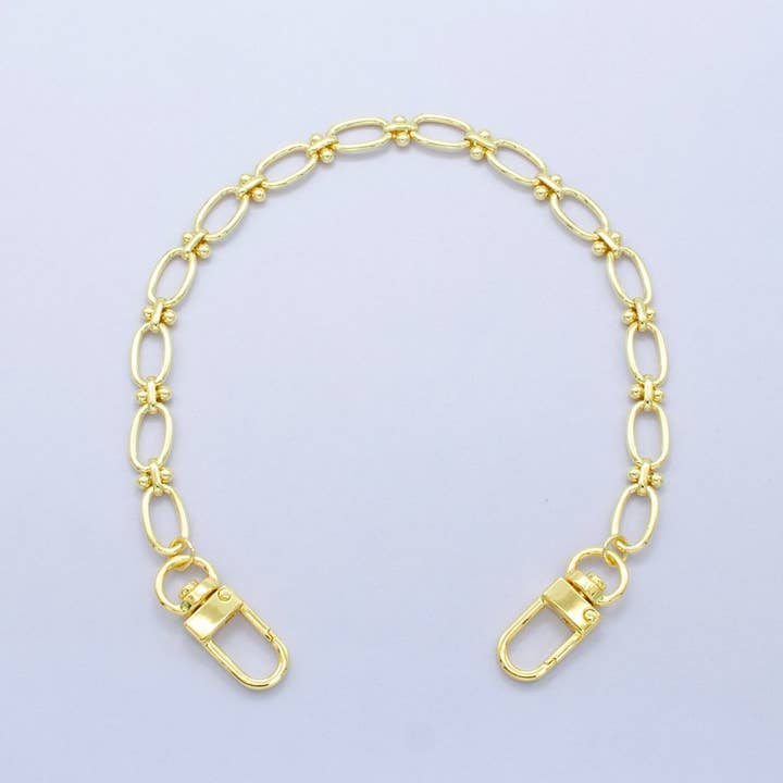 24K Gold Filled 12.5-Inch Oval Paperclip Link Chain Bag Purse Charm Swivel Keychain Findings | WA-2761 for wholesale by Aim Eternal