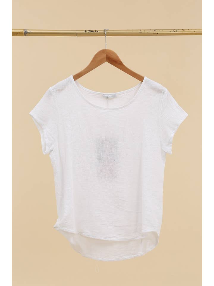 la maison des fibres naturelles - Wholesale T-shirt – women's - cotton-linen blend t-shirt, round neck 3389 10% linen 90% cotton