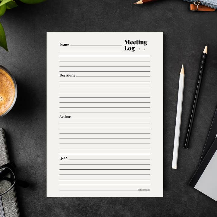 Meeting Log Notepad for wholesale by Careerlog