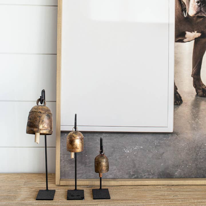 Luxe B Co - Wholesale Decorative Tabletop Object - Vintage Inspired Iron Bell Stands Shelf Styling 9