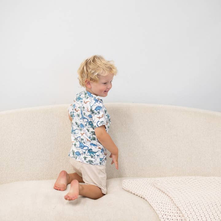 Raglan Henley S/S - Dinoland por atacado de Sweet Bamboo