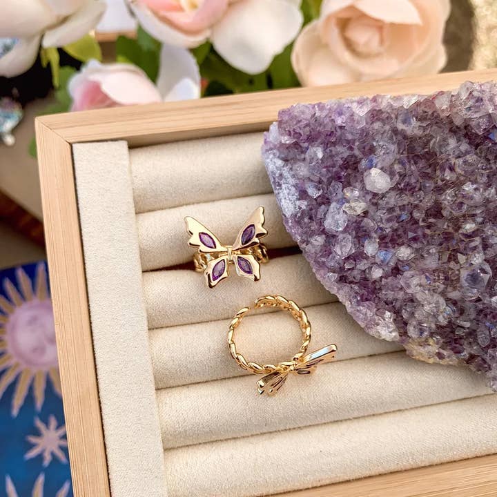 Purple Butterfly Ring for wholesale by TRIPPY VELVET