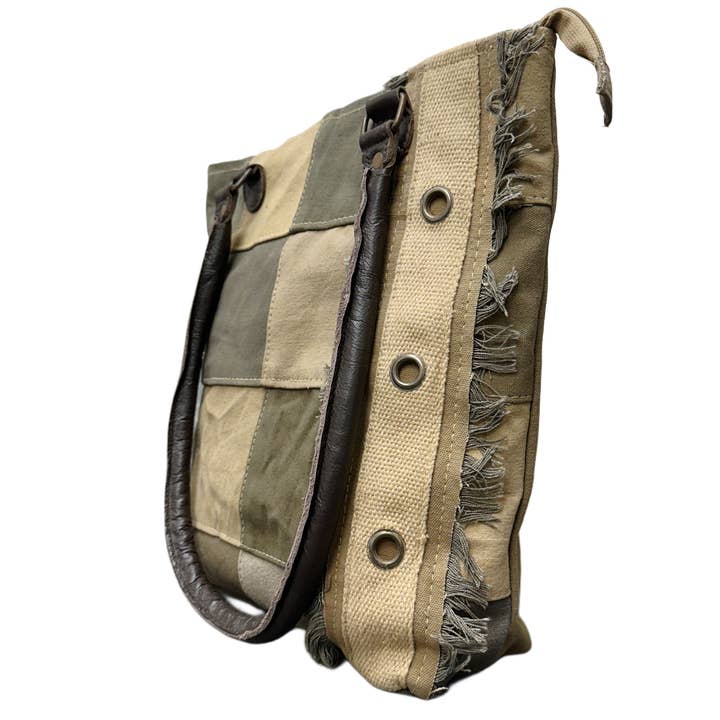 Vintage Addiction - Wholesale Tote Bag - Women's - Recycled Tent Tote with Patchwork1