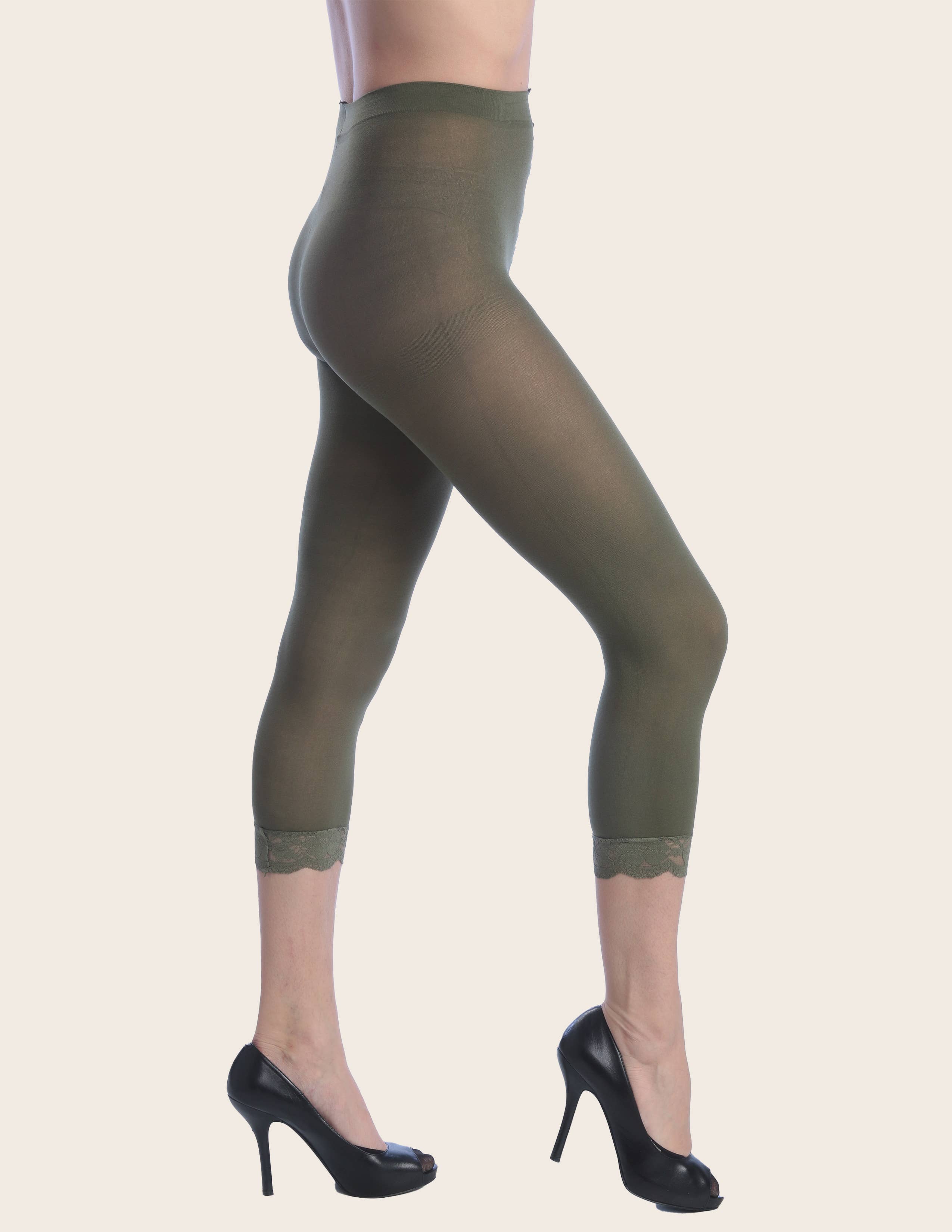 Isadora, Tipi toe, & James Fiallo - Wholesale Pantyhose - Women's - Isadora Women Ultra-Soft Opaques Footless Capri Lace Tights8