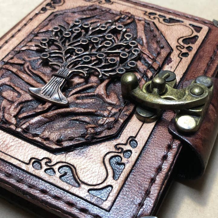 ML Marcaleather - Wholesale Dagboek/agenda - Tree Of Life Mini leren dagboek Craft Gerimpeld dagboek3