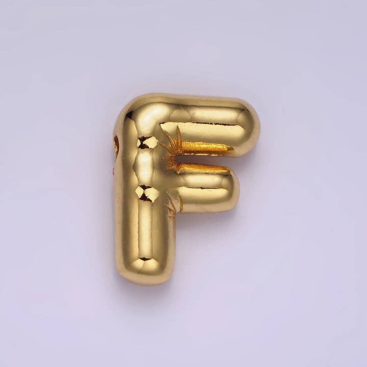 Aim Eternal - Wholesale Individual charm/pendant - 14K Gold Filled 20mm Chubby Balloon Initial Letter Pendant | A1067-A10795