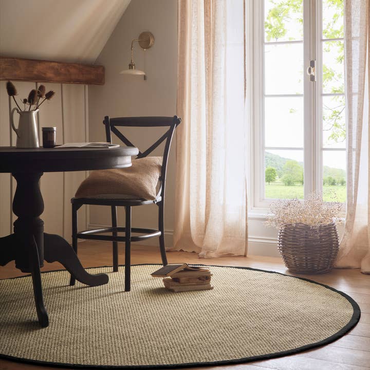 Origins Sisal Rug Light Beige with Black Border for wholesale by Phoenox Textiles