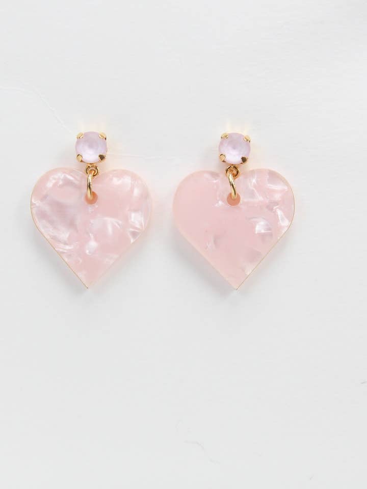 Pink Heart Dangle Earrings: Valentine's / Galentine's Day for wholesale by TrendingAbove Jewelry