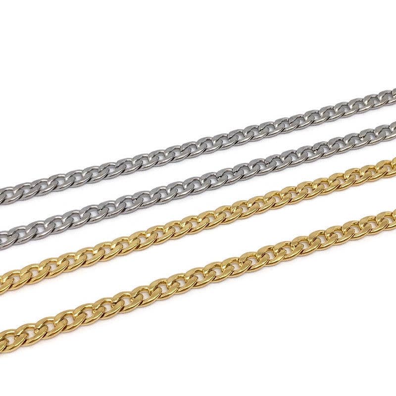 Gifts From The Crypt – wholesale Link & chain necklace – Thick Curb Chain Necklace | Cuban Link Stainless Steel1