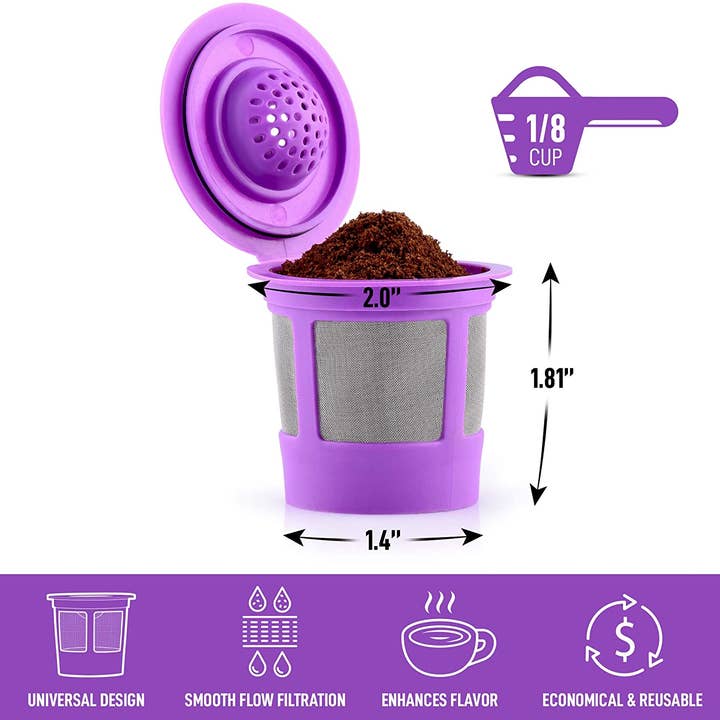 Zulay Kitchen - Wholesale Coffee Filter - Reusable Keurig Cups Coffee Filters - 4 Pack