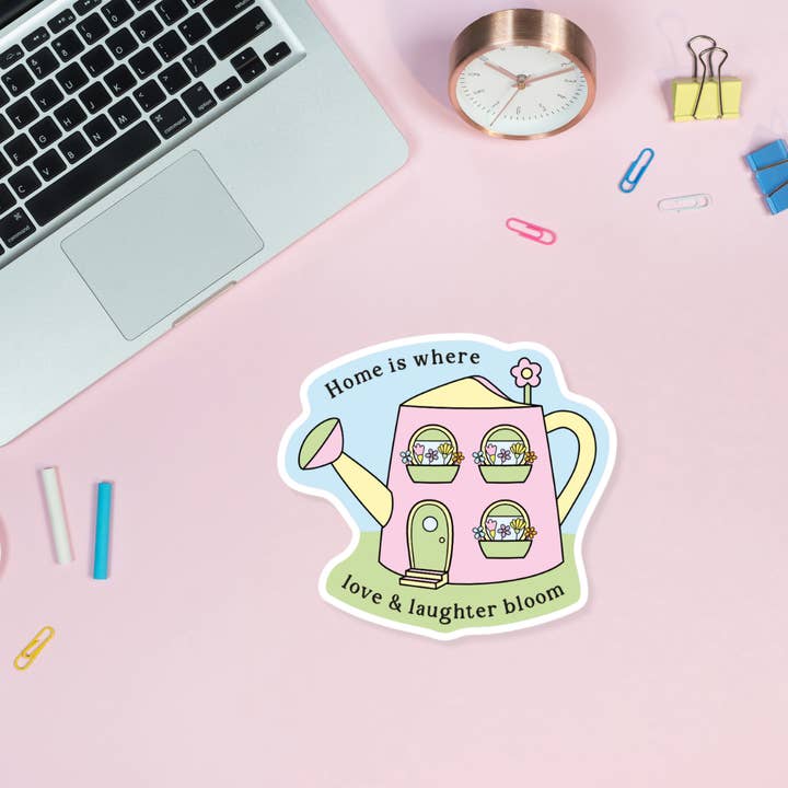 Home Is Where Love & Laughter Bloom Sticker for wholesale by Sunshine Lane
