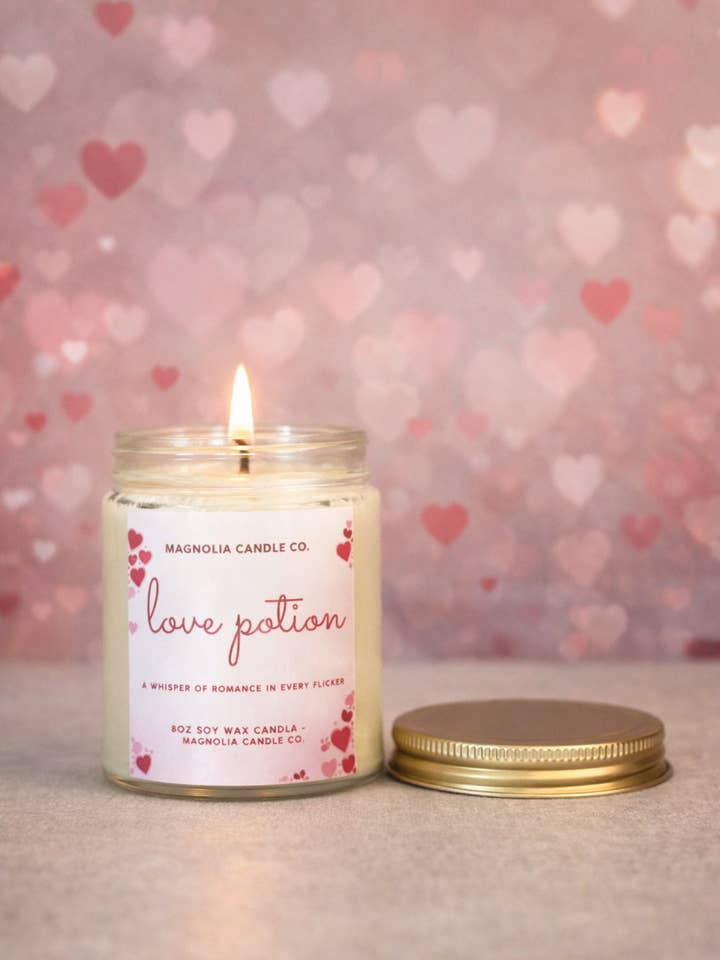 Love Potion, Valentine's Day Special Candle, 8oz Soy Wax for wholesale by Magnolia Candle Company