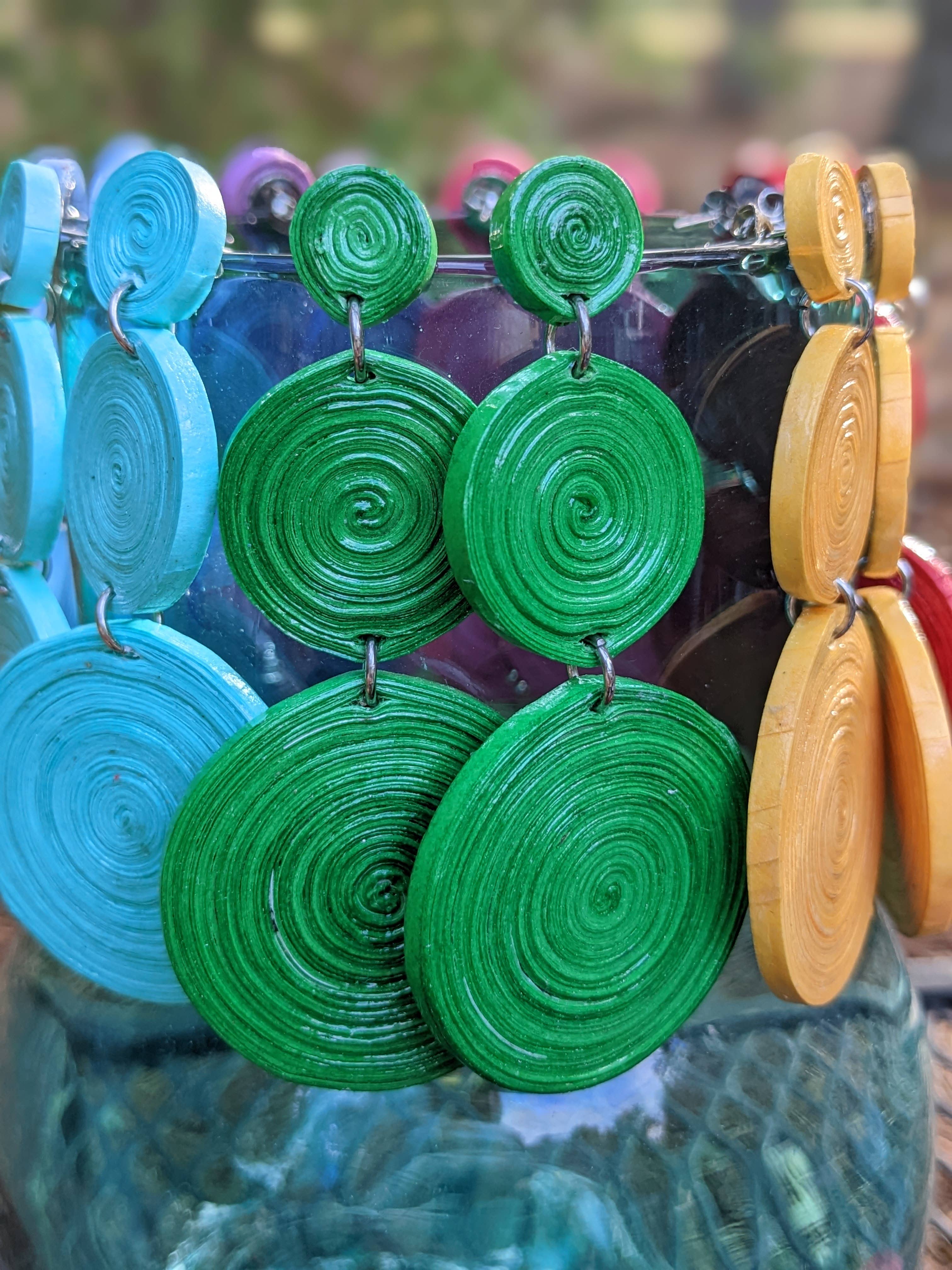 Lumago Designs - Wholesale Stud/Post Earrings - RC round paper bead stud earrings Case13