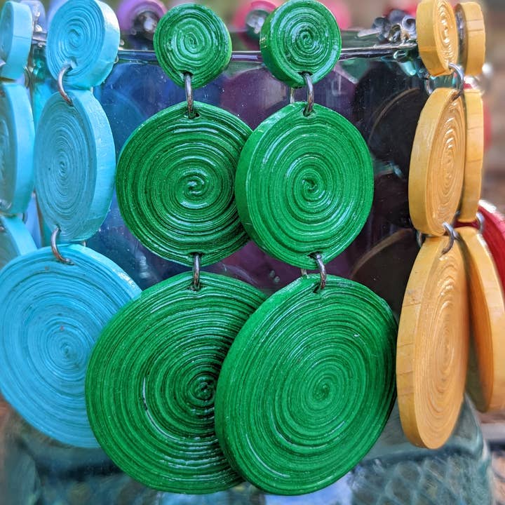 Lumago Designs - Wholesale Stud/Post Earrings - RC round paper bead stud earrings Case13