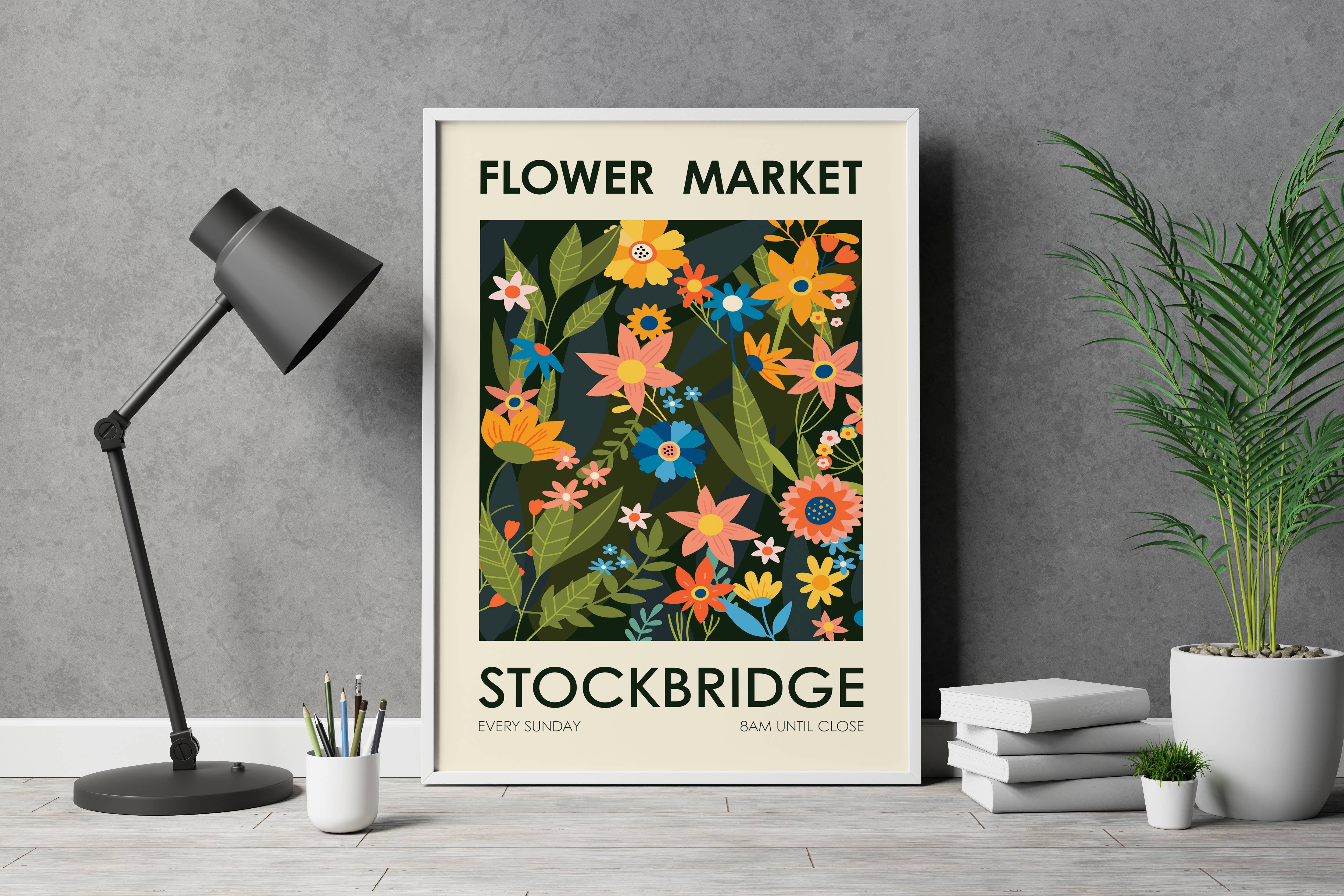 Jaffa Orange – wholesale Art print – Flower Market Edinburgh Print, Floral Poster Boho Plant Gift1