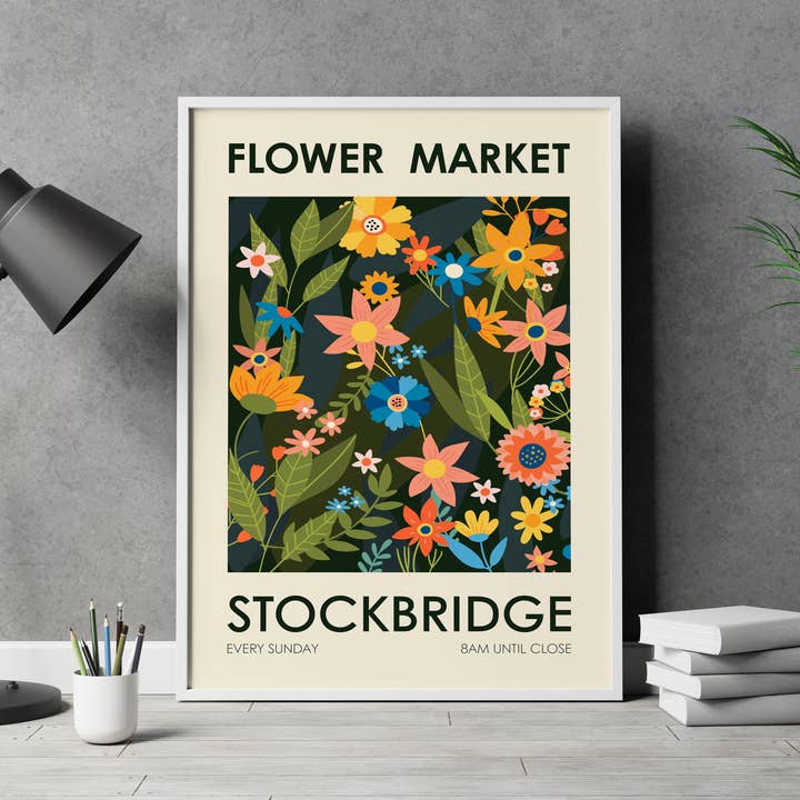 Jaffa Orange – wholesale Art print – Flower Market Edinburgh Print, Floral Poster Boho Plant Gift1