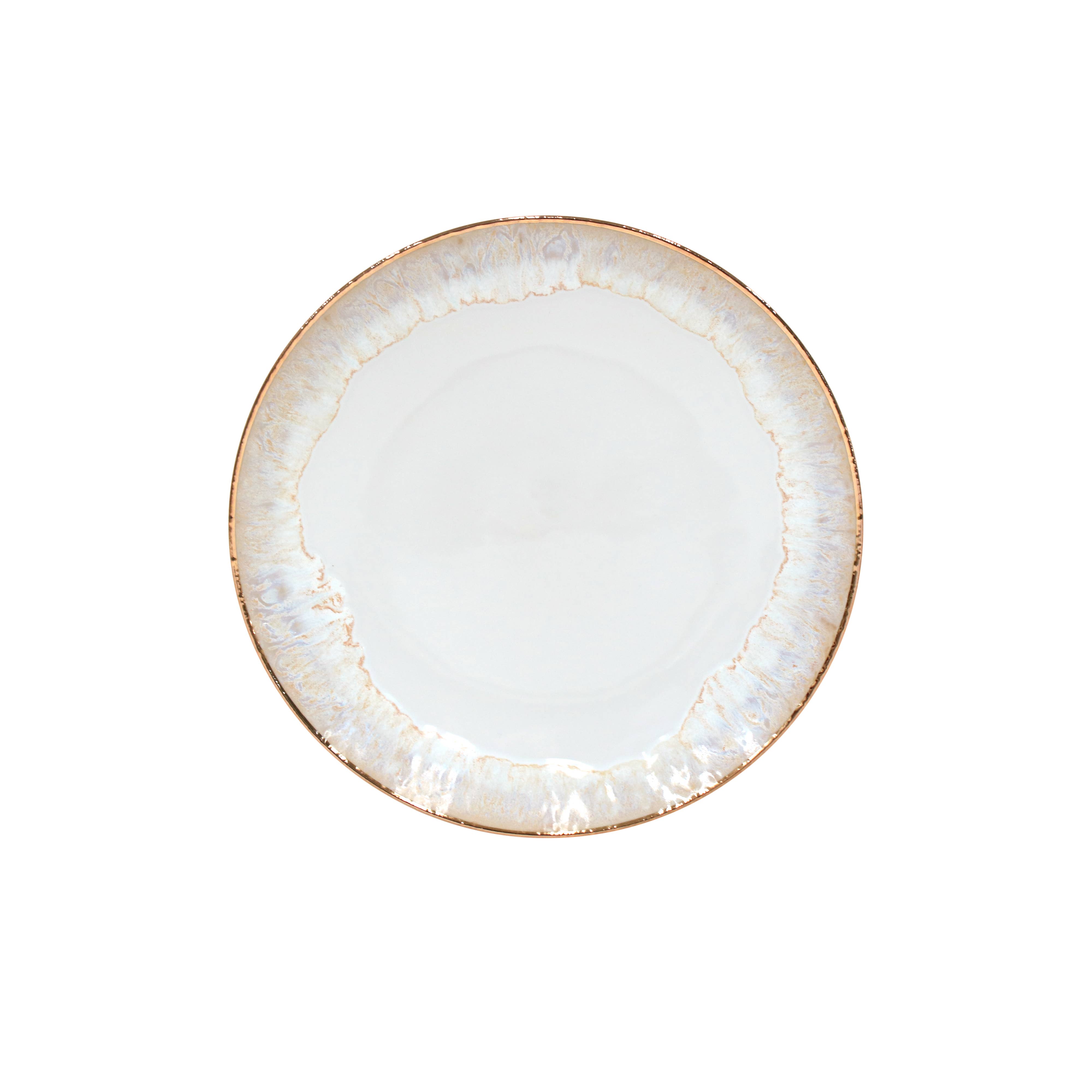 Branco e Dourado Dinner Plate 27 - Taormina - White and Gold for wholesale on Faire