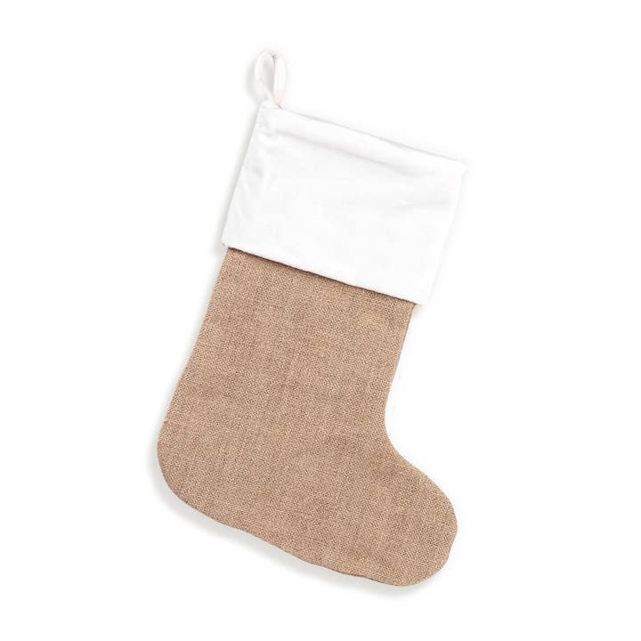 Viv&Lou – wholesale Holiday Stocking – Burlap Velvet Stocking