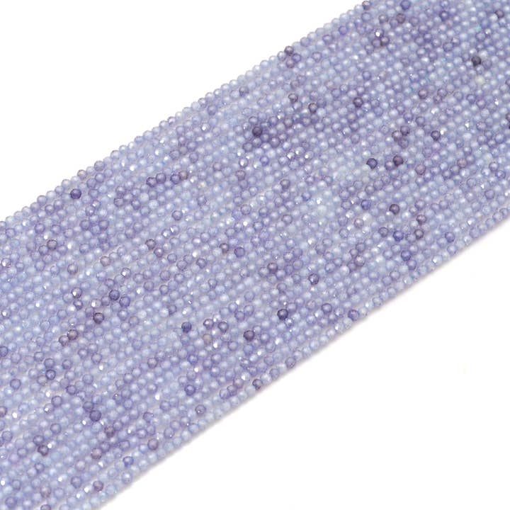 BestBeads&Beyond – Großhandel Perlen – Runde facettierte Perlen mit hellem Lavendel-Zirkonia, 2 mm/3 mm/4 mm, Artikelnummer #U1484