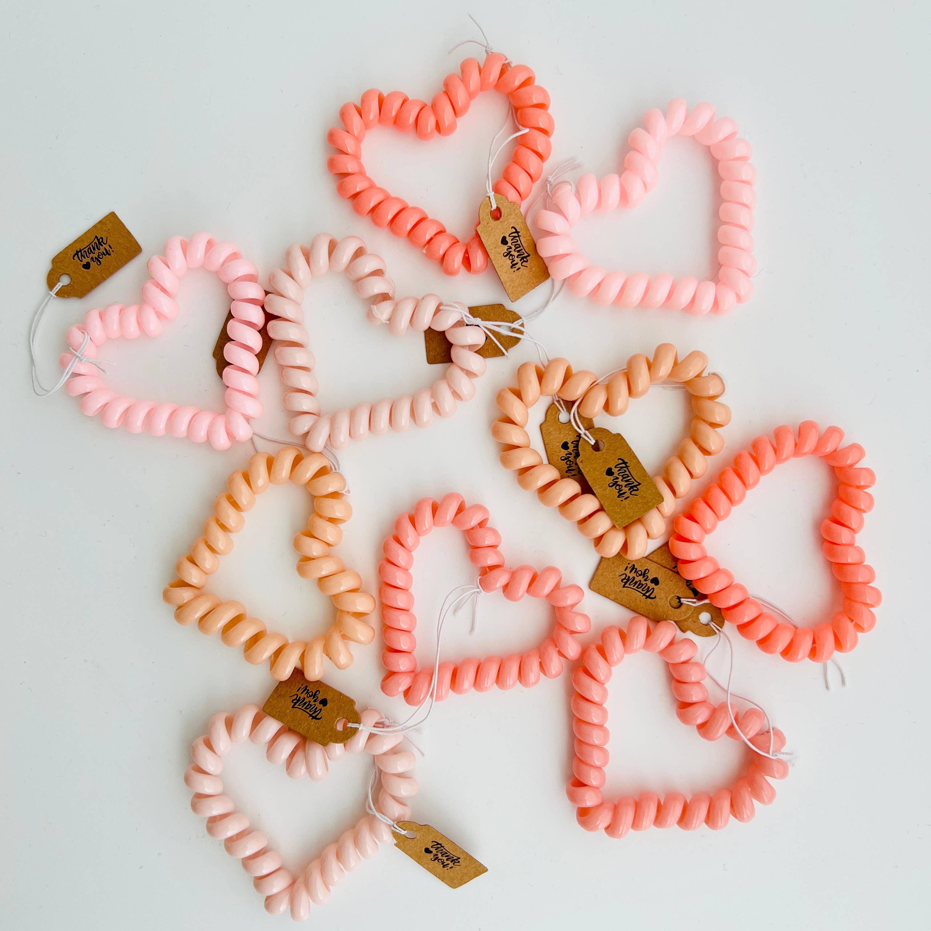 Tiny Gift Society – wholesale Hair tie – Heart Hair Coils | Thank You Gifts Telephone Cord Hair Ties6