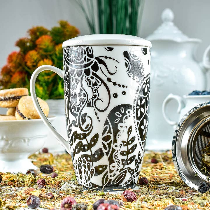 Greenline Goods - Wholesale Coffee Mug - Turtle Coffee and Tea Mug With Ceramic Lid + Infuser (16oz)