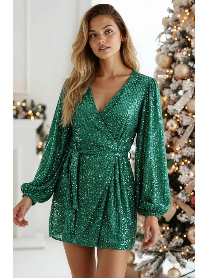 Miss Sparkling - Venta al por mayor Vestido - Mujer - Vestido cruzado de lentejuelas7