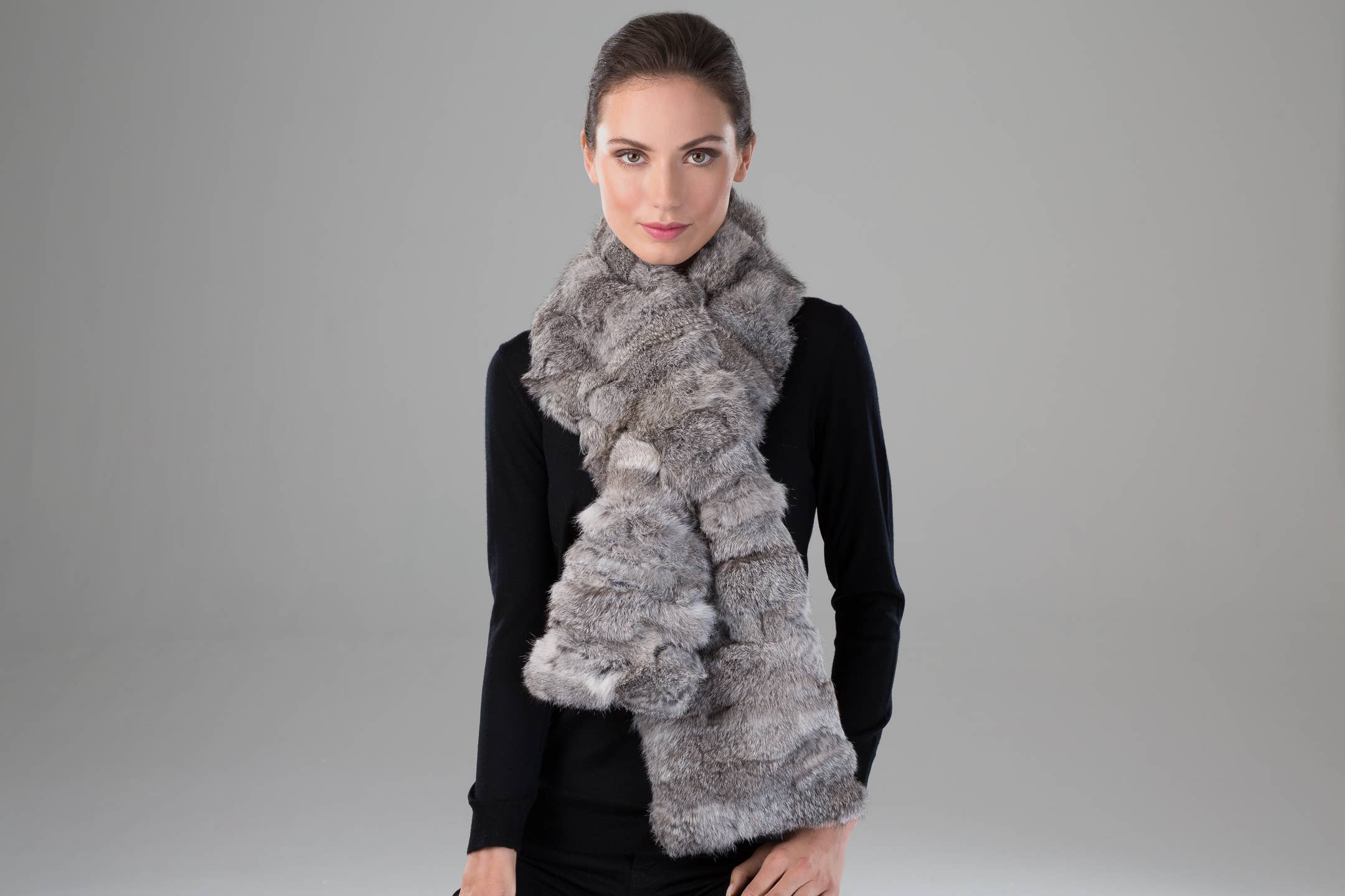 Surell - Venta al por mayor Chaleco de abrigo - Mujer - Pasamontañas de Piel de Conejo Sobredimensionado4