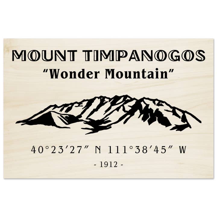 Vintage Mount Timpanogos (Wunderberg) - Holzdruck für den Großhandel von Timpanogos Hiking Co.