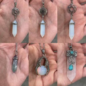 Wholesale Gemstone or Crystal Holder Necklace. complete with