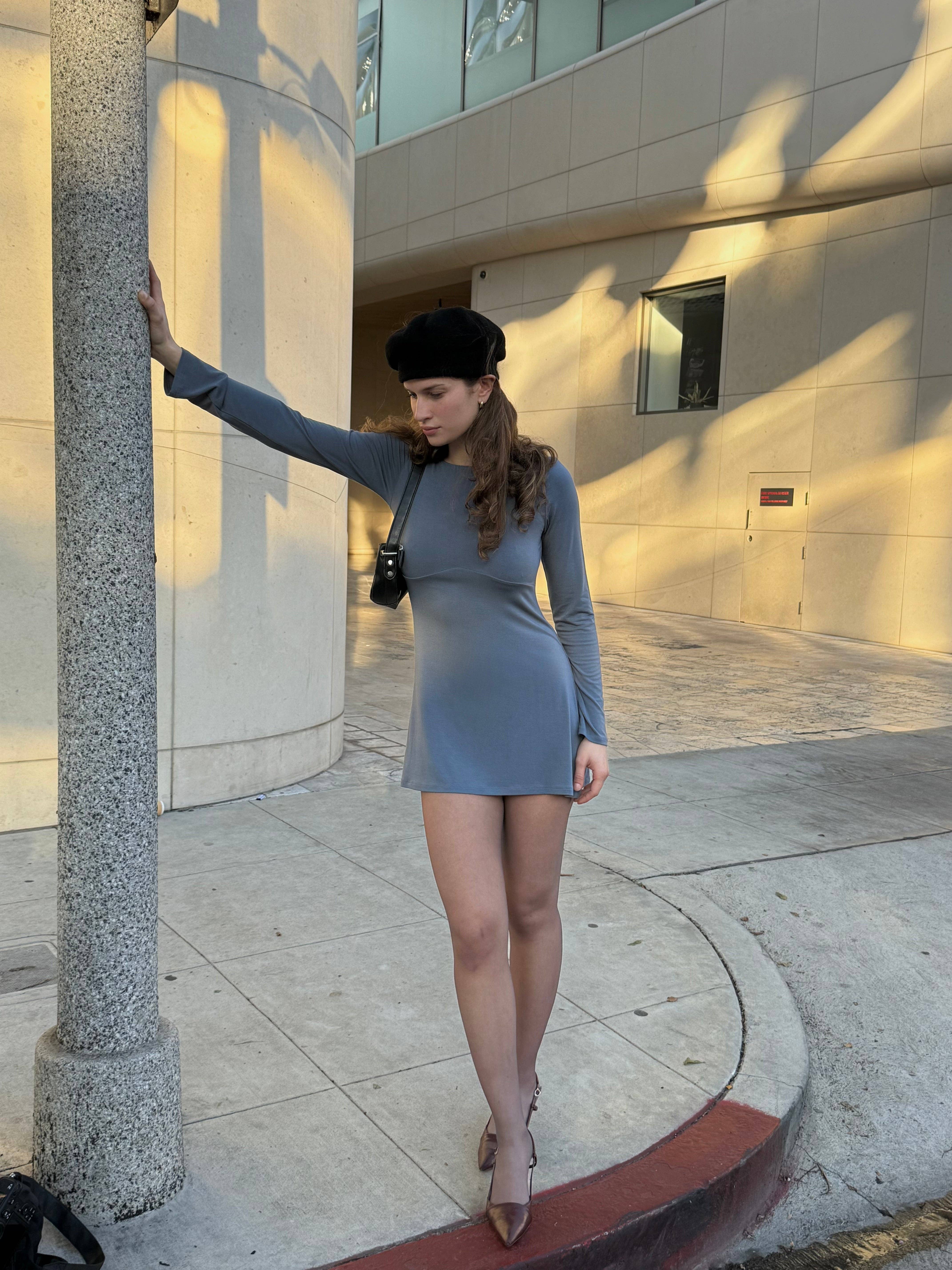 BOATNECK DRESS IN SLATE for wholesale on Faire6