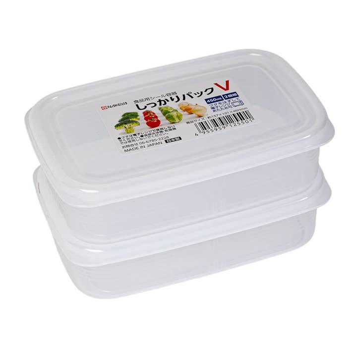 450ml Rectangle Clear Plastic Food Container 2 Piece Pack JP (10/80) for wholesale by Urban Tokyo