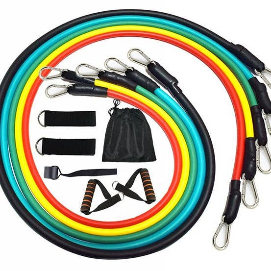 Ensemble de 11 bandes de résistance (avec poignées, ancrage de porte et pour la vente par TNF Bands