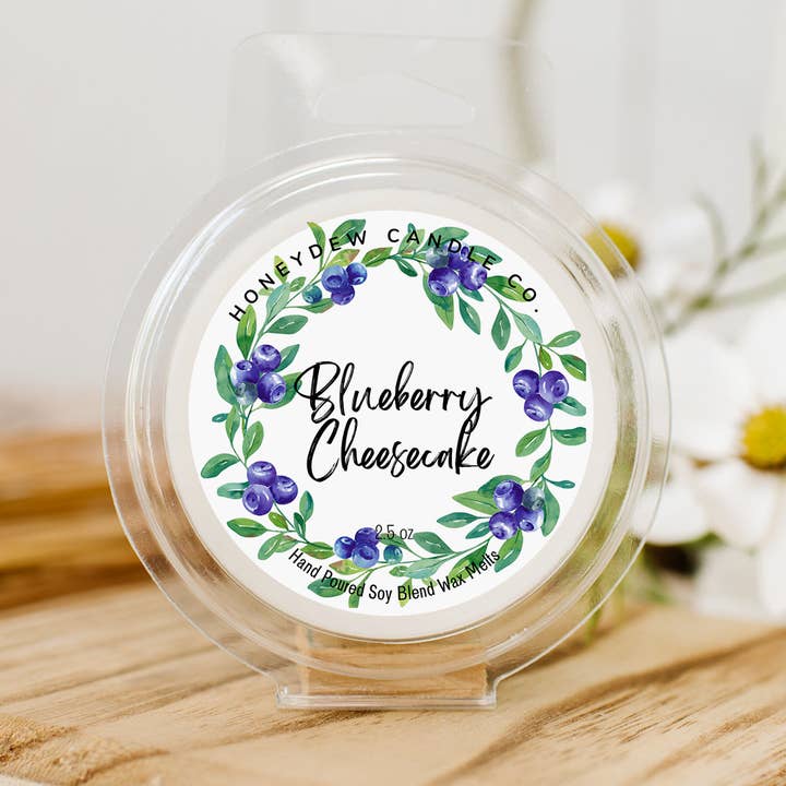 Blueberry Cheesecake Wax Melts for wholesale by Honeydew Candle Co.