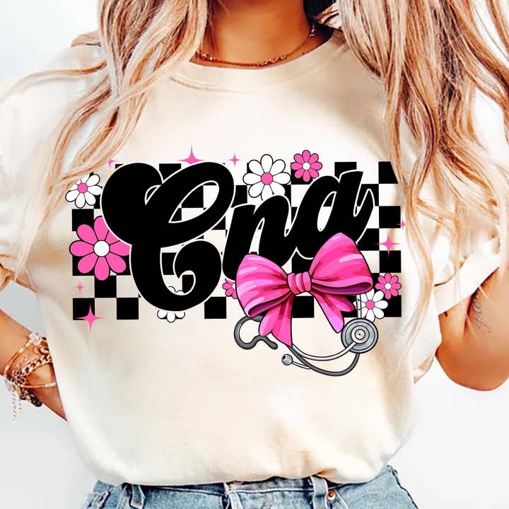 CNA-Krankenschwester kariertes Kokett-Shirt, karierter CNA-Pullover für den Großhandel von NVC Ecommerce LLC