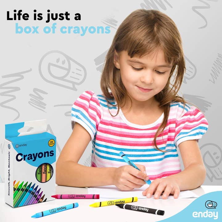 enday - Wholesale Crayons – Child & baby - Enday Premium Crayons 24 Count, Box of Crayons 24 Color2
