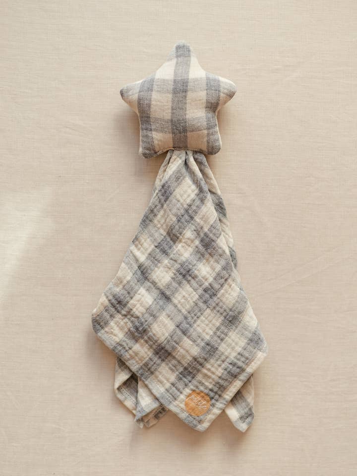 Little star cuddle cloth / Linen Checkers - Grey for wholesale by PETITE EvelinaApparel