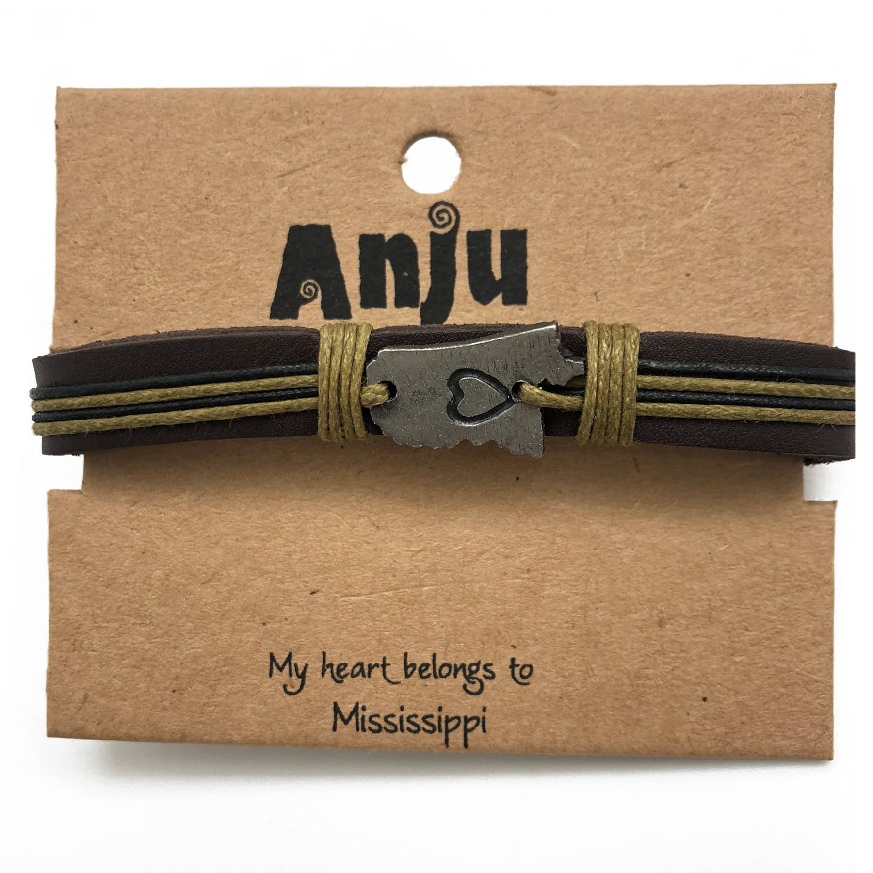 Anju Jewelry – Großhandel Armband mit Charms/Anhängern – Home State Schmuck - Zinn Lederarmband16