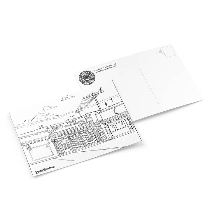 ROSTIG SPORRSALONG. SVARTVITT | VYKORT för wholesale av Blues, Desert & Soul