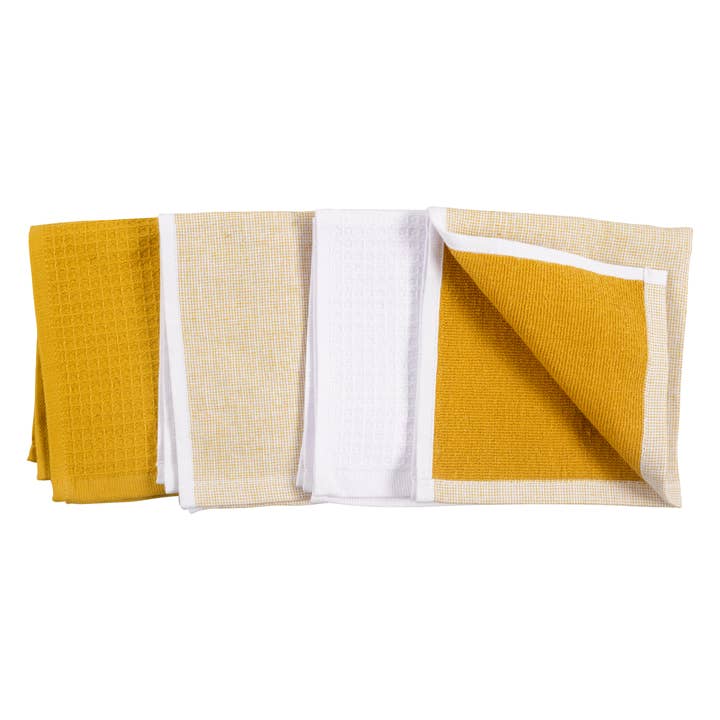 KAF Home – wholesale Kökshandduk/Disktrasa – KAF Home Linden Vändbar Frottédiskduk Set med 4