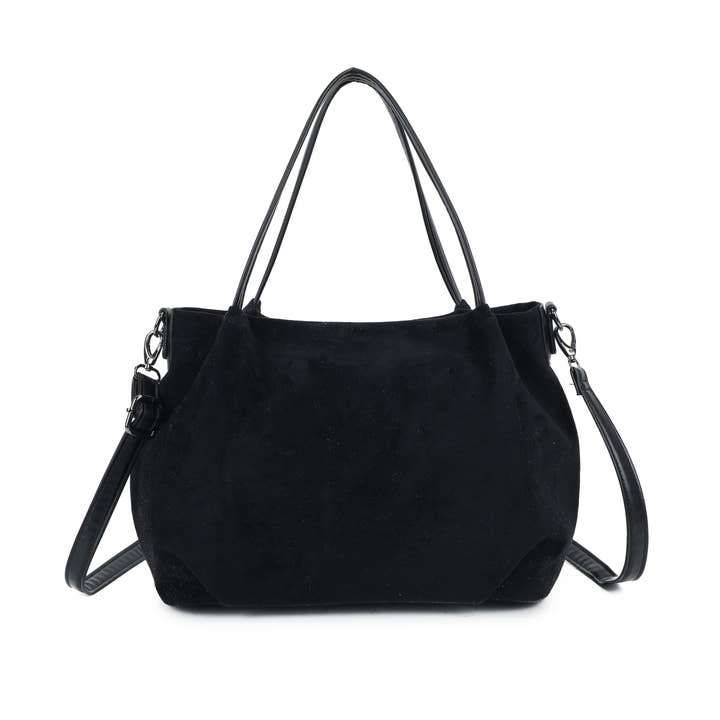 Ellas Trading - Wholesale Shoulder Bag - Women's - Faux Suede Shoulder Tote Bag Detachable Crossbody Strap
