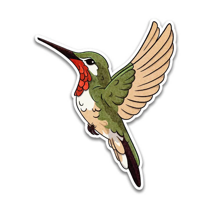 Adesivo de beija-flor rubi garganta por atacado de Stick With Finn