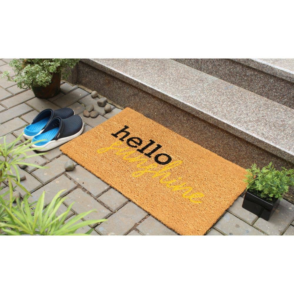 RugSmith - Wholesale Door Mat - RugSmith Natural Machine Tufted Hello Sunshine, 18" x 30"1